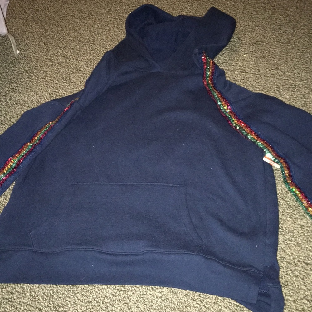 Navy Blue sparkle Hoodie